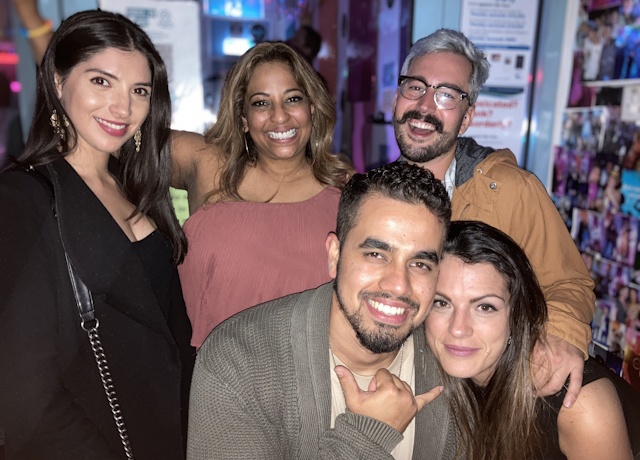 A group of friends enjoying a night at Benjys